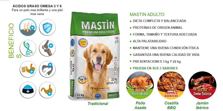 Alimento premium Mastín perro adulto 22 kilos