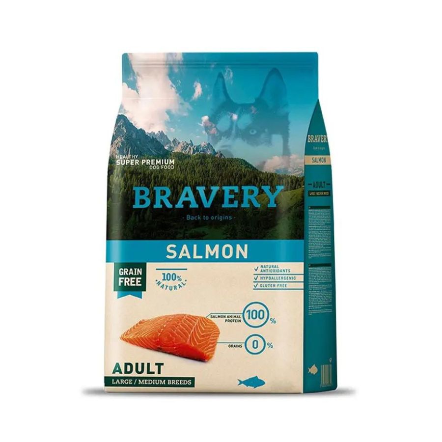Alimento premium bravery salmon perro